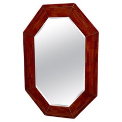 Tessellated Stone Mirror with Brass Inlay