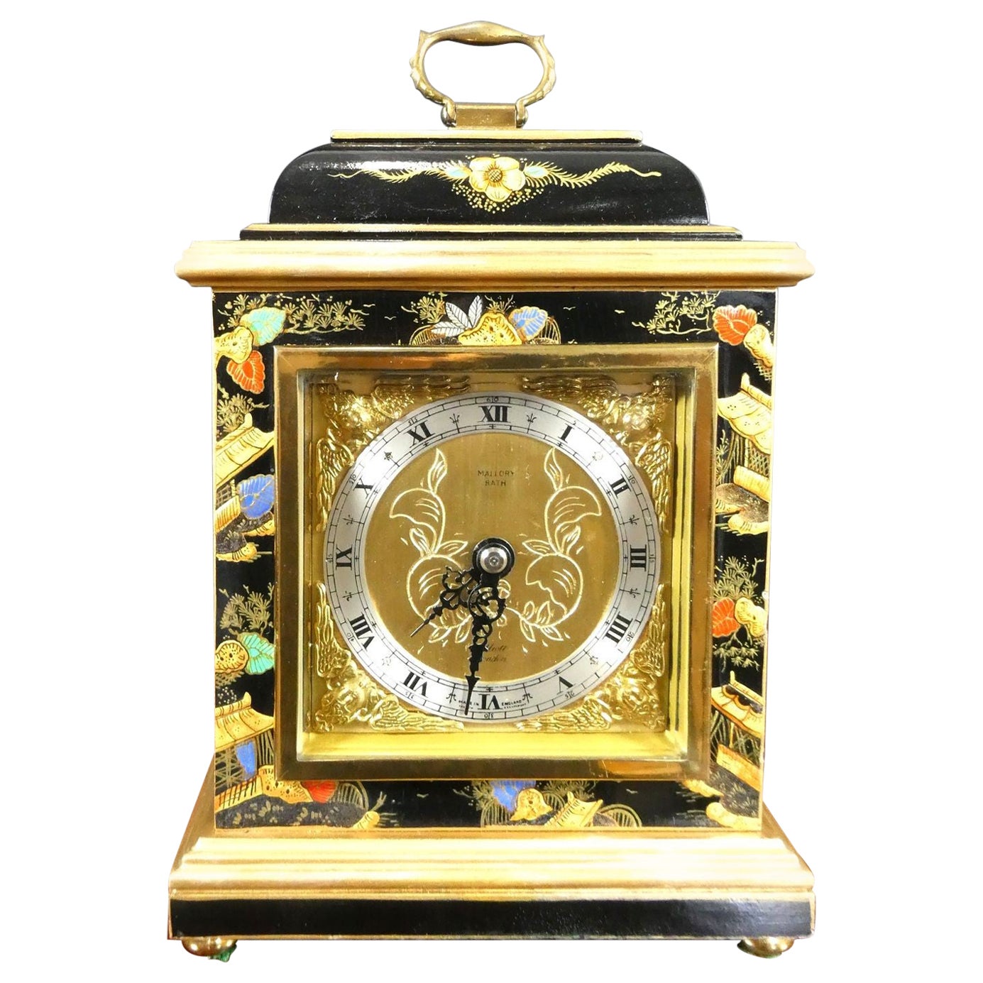 Chinoiserie Decorated Mantel Clock by Elliott