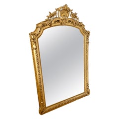 Large 19th century gilded over mantle shell motif