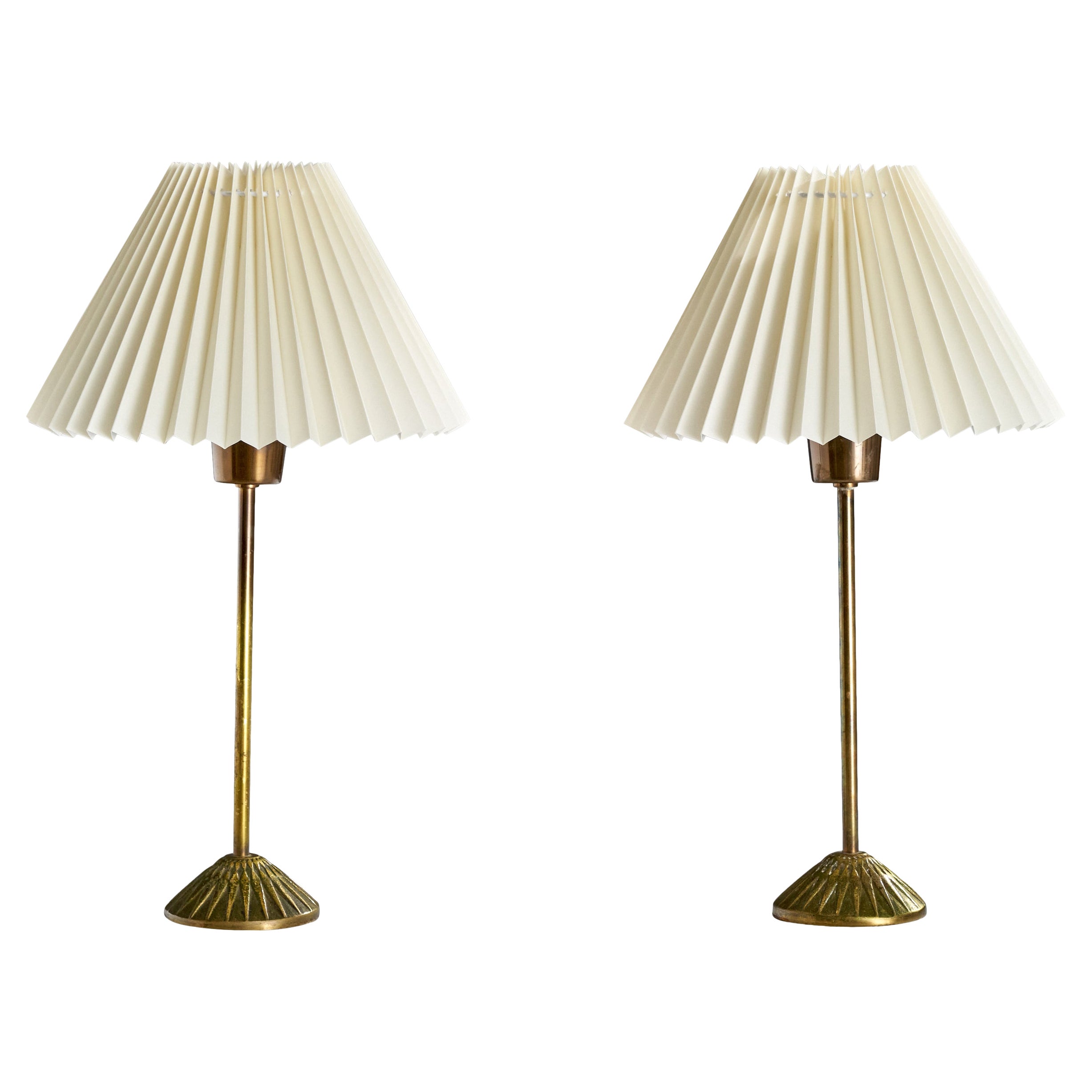 ABEA, lampes de table, laiton, Suède, années 1950