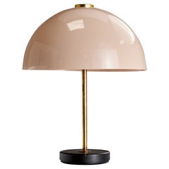 Heikki Turunen, Table Lamp, Acrylic, Brass, Leather, Finland, 1978