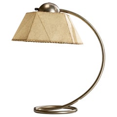 Lampe de table Diffuna, nickel, papier parchemin, Allemagne, années 1930