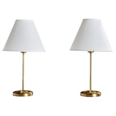 Falkenbergs Belysning, Table Lamps, Brass, Sweden, 1950s