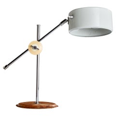 Anders Pehrson, Table Lamp, Leather, Metal, Plastic, Sweden, 1960s