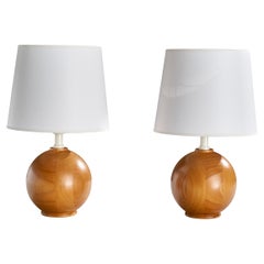 Créateur suédois, lampes de table, pin, Suède, années 1970