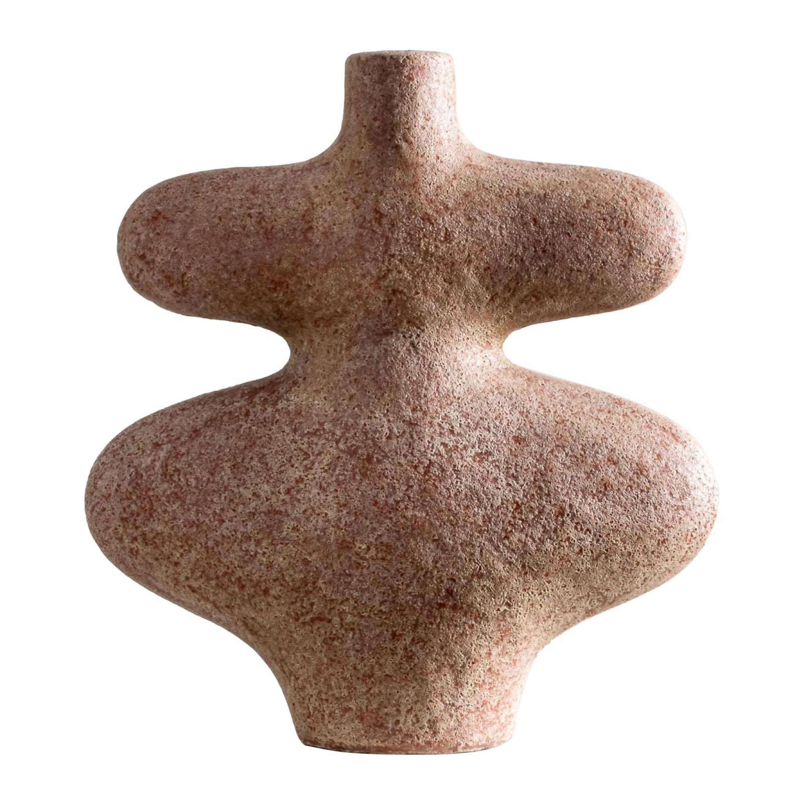 Vaso scultura Whisper, forma organica fatta a mano in rosso terracotta