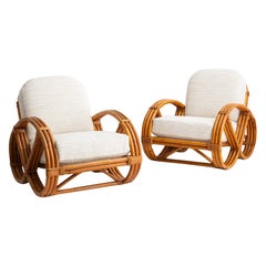 Rattan Pretzel Chair in the Style of Paul Frankl, One Available