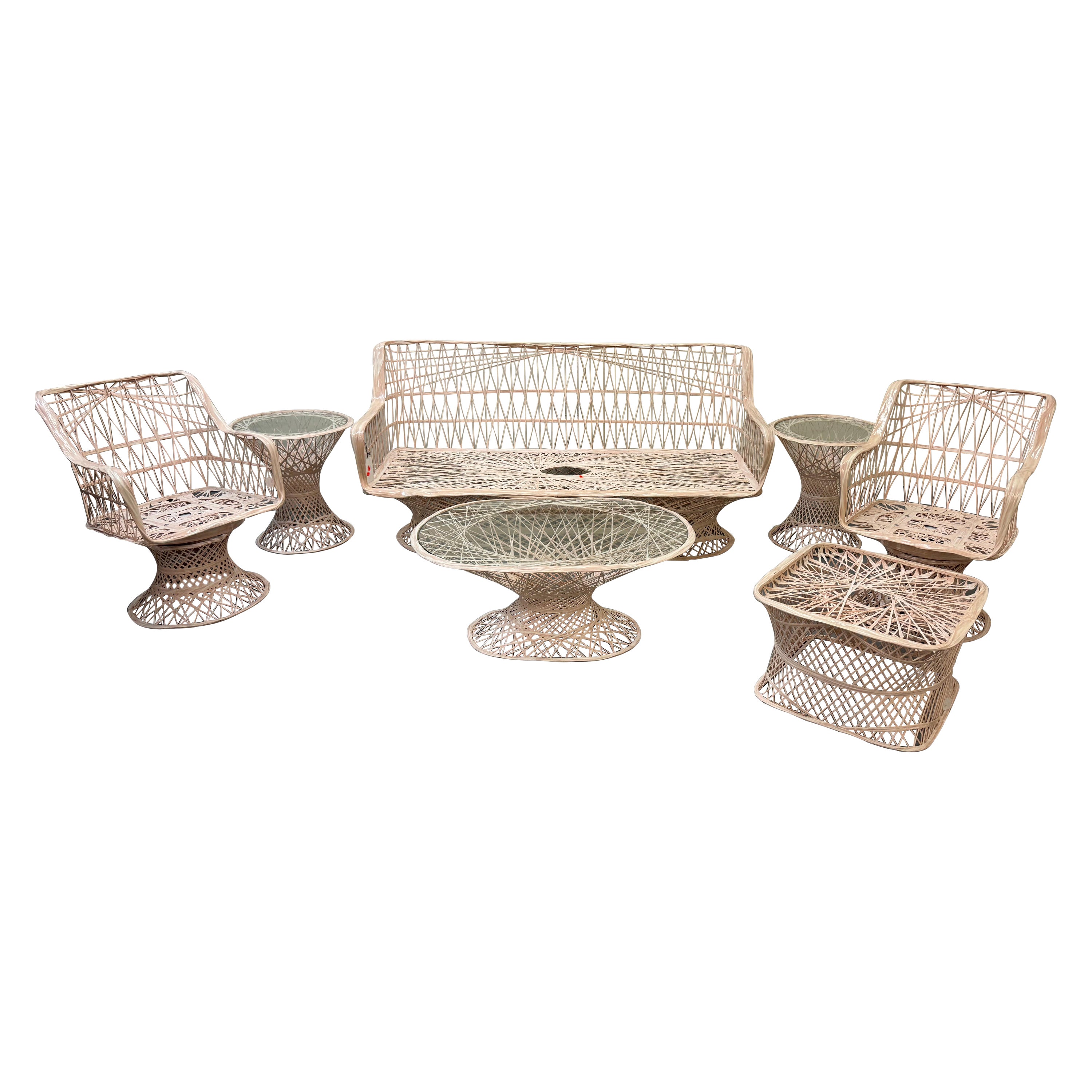 Canapé 7 pièces en fibre de verre, style Warren Platner, milieu du siècle en vente