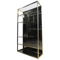 Retro Unique Milo Baughman Style Brass Finish Etagere