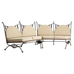 John Salterini Attributed Wrought Iron Outdoor Sectional