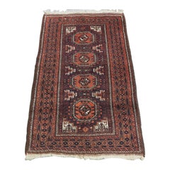 Antique Yaqoub Khani Baluch Rug, Octogen Design On Aubergine Ground, Circa 1900