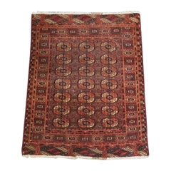 Antique Tekke Turkmen Dowry Rug, Cochineal Dye, Circa 1900