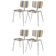 Set of Four Jesus Gasca "STUA" Style Matted Chrome Pop Art Dining/Kitchen Chair