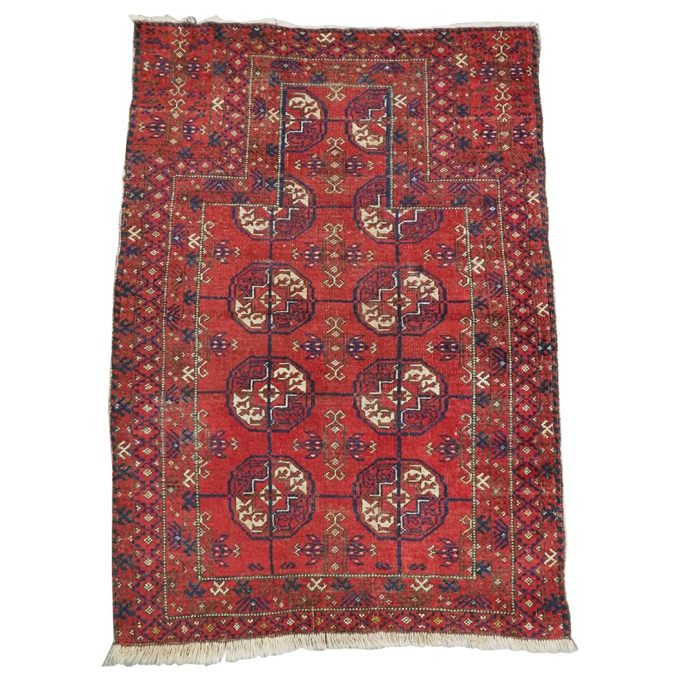 Antico tappeto Baluch Pryer di tipo raro, gruppo Sarakh, CIRCA 1880 in vendita