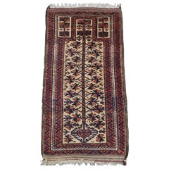 Antique Baluch Prayer Rug, Camel Ground w/ Tree Of Life, Small Size, Circa 1900
