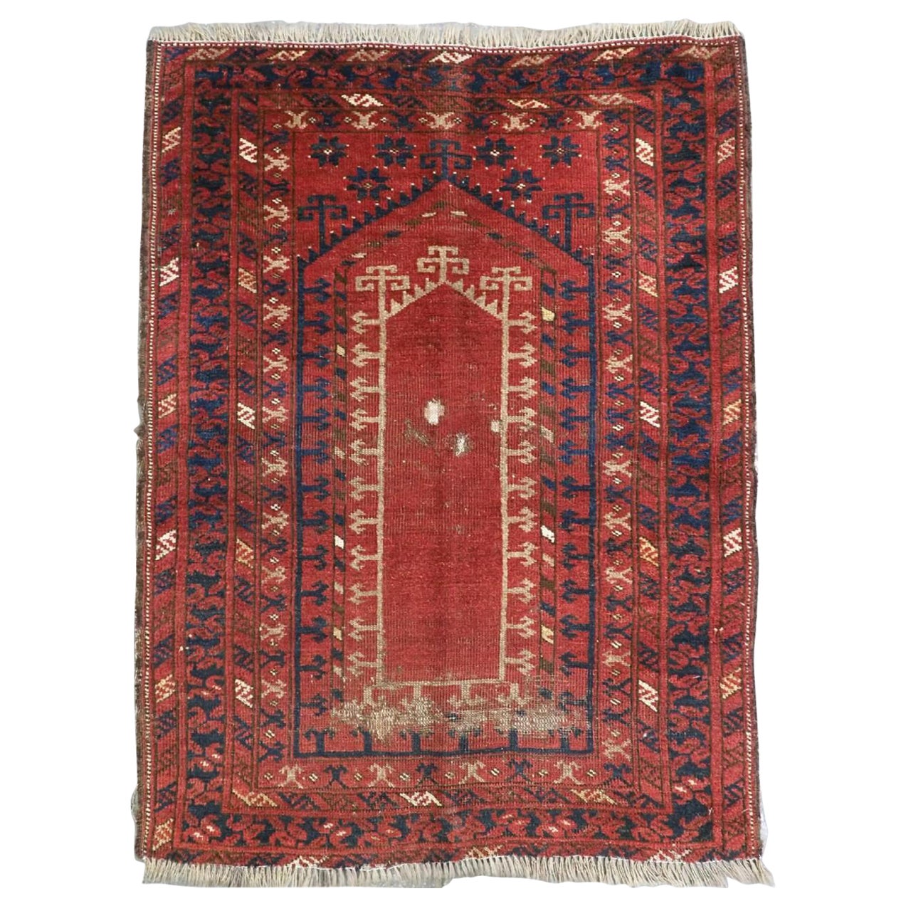 Antique Turkmen Prayer Rug, Probably Kizil Ayak, Circa 1850 Or Earlier