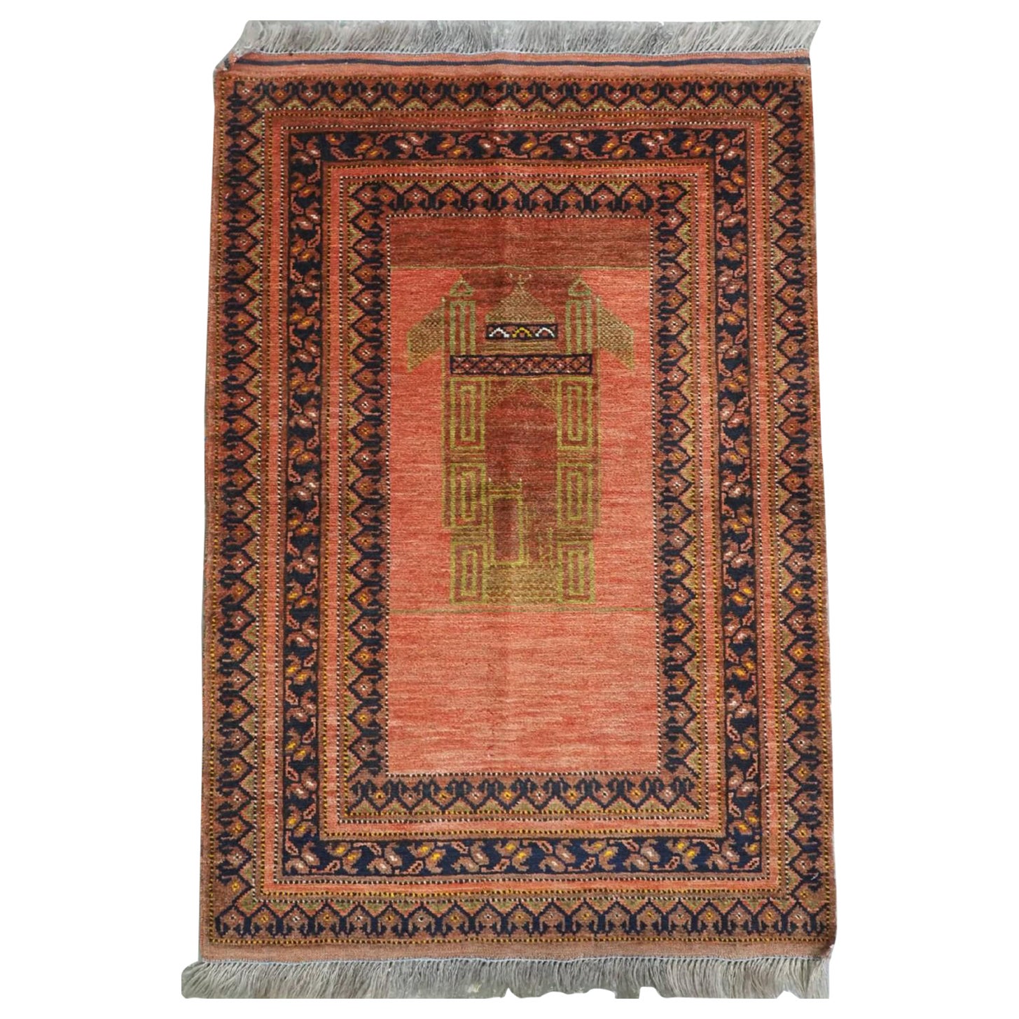 Antique Qarqeen Afghan Turkmen Prayer Rug, Circa 1920