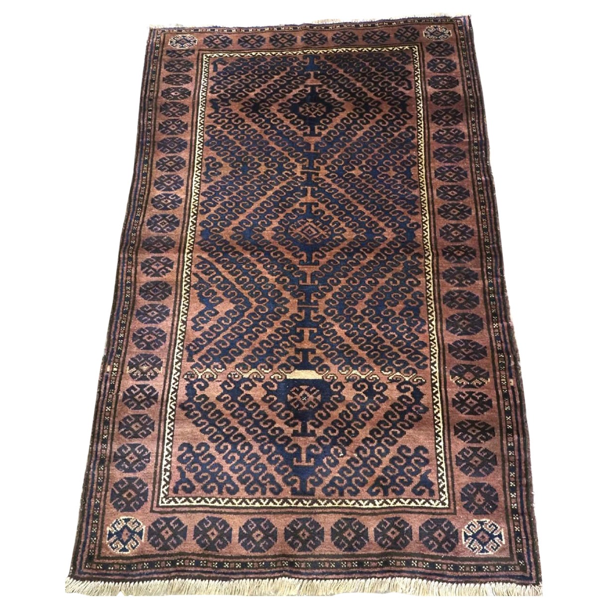 Antique Afghan Adraskhan Baluch Rug With 'Mushwani' Design, Circa 1900/20 For Sale