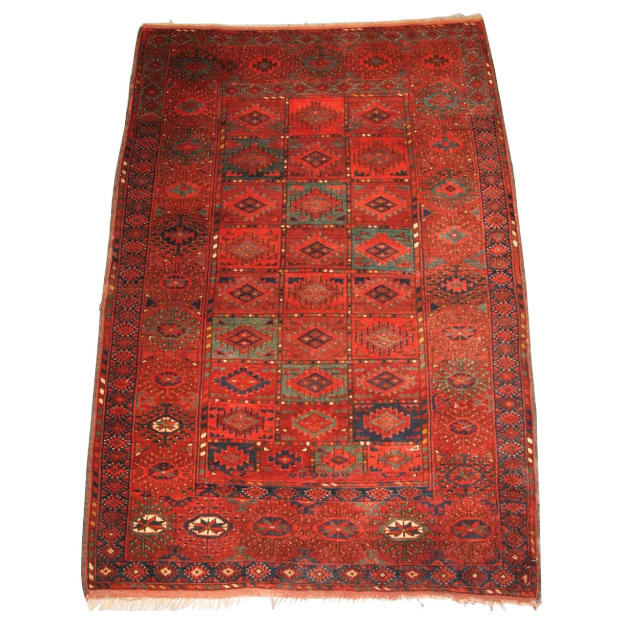 Antique Ersari Turkmen Dip Khali Dowry Rug Of Small Size, Circa 1900