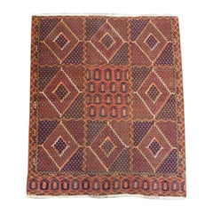 Antique Ersari Beshir Turkmen Rug Of Small Size, Scarce Design, Circa 1870