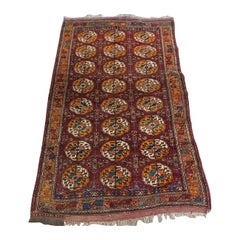 Antique Quchan Kurd Rug With Turkmen Gul Design, Thick Pile, Circa 1900/20