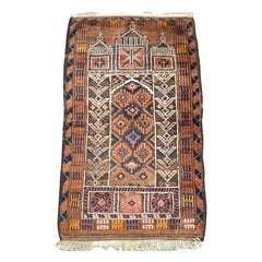 Antique Afghan Taimani Sistan Baluch Prayer Rug, Great Wool, Circa 1900