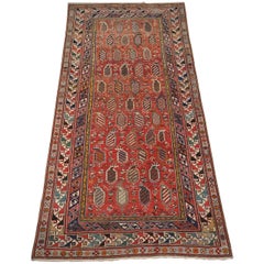 Antique Caucasian Shirvan Marasali Rug With Flaming Boteh Design, Circa 1880