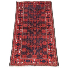 Antique Baluch Rug, Unusual Design, Circa 1880