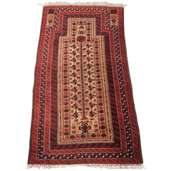 Antique Baluch Prayer Rug With Unusual Human Figure, Circa 1880
