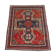 Antique Caucasian Sewan Kazak With Key Hole Design, 1871