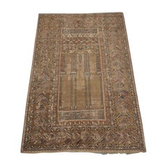 Rare Antique Ottoman 6 Column Prayer Rug Inscribed In Ottoman Script, Circa 1800