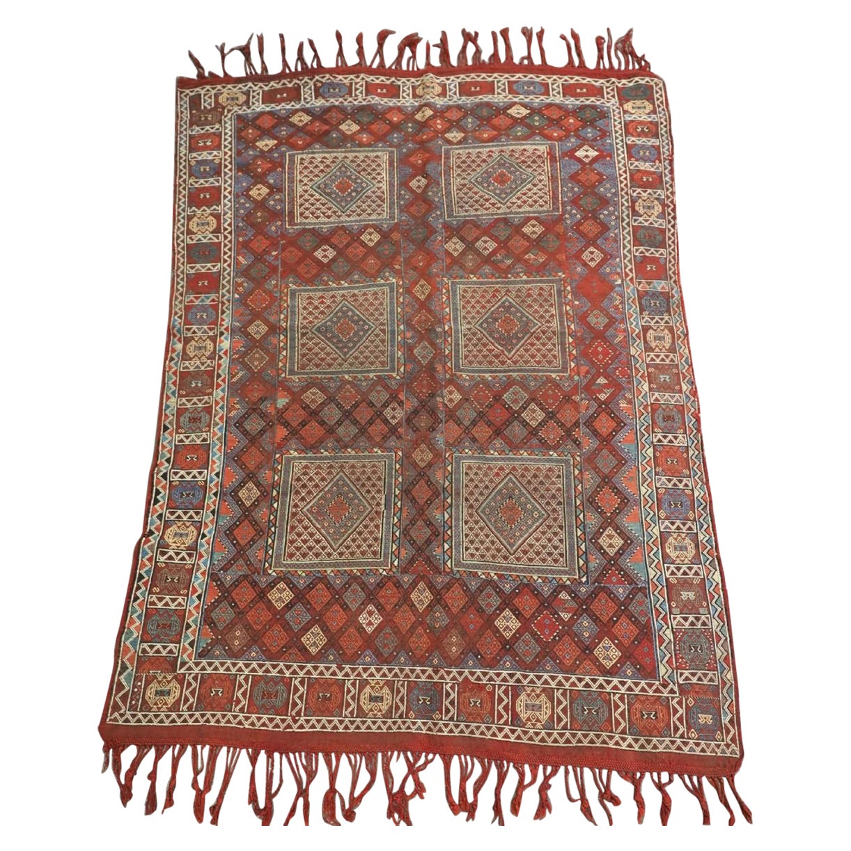 Antique South West Caucasian Brocaded Flatweave Rug, Circa 1890