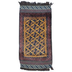 Antique Baluch Pushti Face With Lotus Leaf Design, Circa 1900