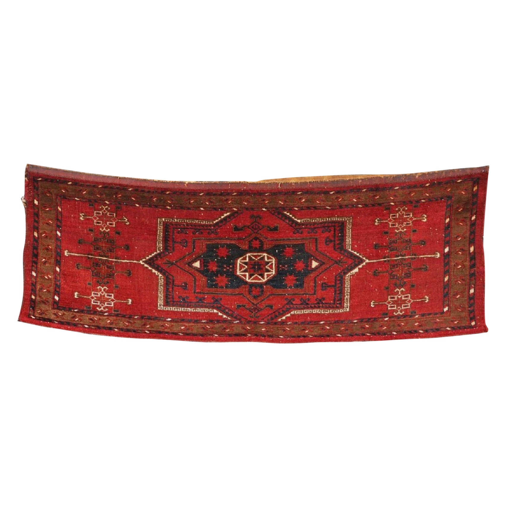 Antique Ersari Turkmen Torba Rug with Scarce Undyed Wool Border, Circa 1870
