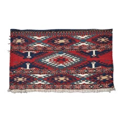 Ancien tapis caucasien ou Shahsavan Mafrash à panneaux, vers 1890