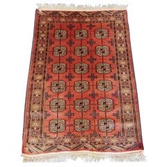 Vintage Yomut Turkmen Rug, Traditional Design with Faded Red, Circa 1930