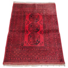 Alfombra antigua de aldea afgana de diseño tradicional, alfombra muy resistente, circa 1940