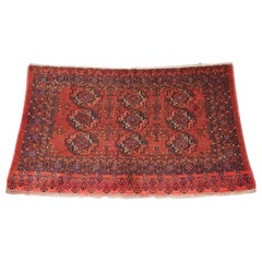 Antique Ersari Kizil Ayak Turkmen Nine Gul Chuval Rug, Circa 1900