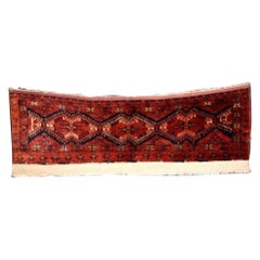 Torba turcomana antigua Ersari Beshir, pila completa, circa 1900