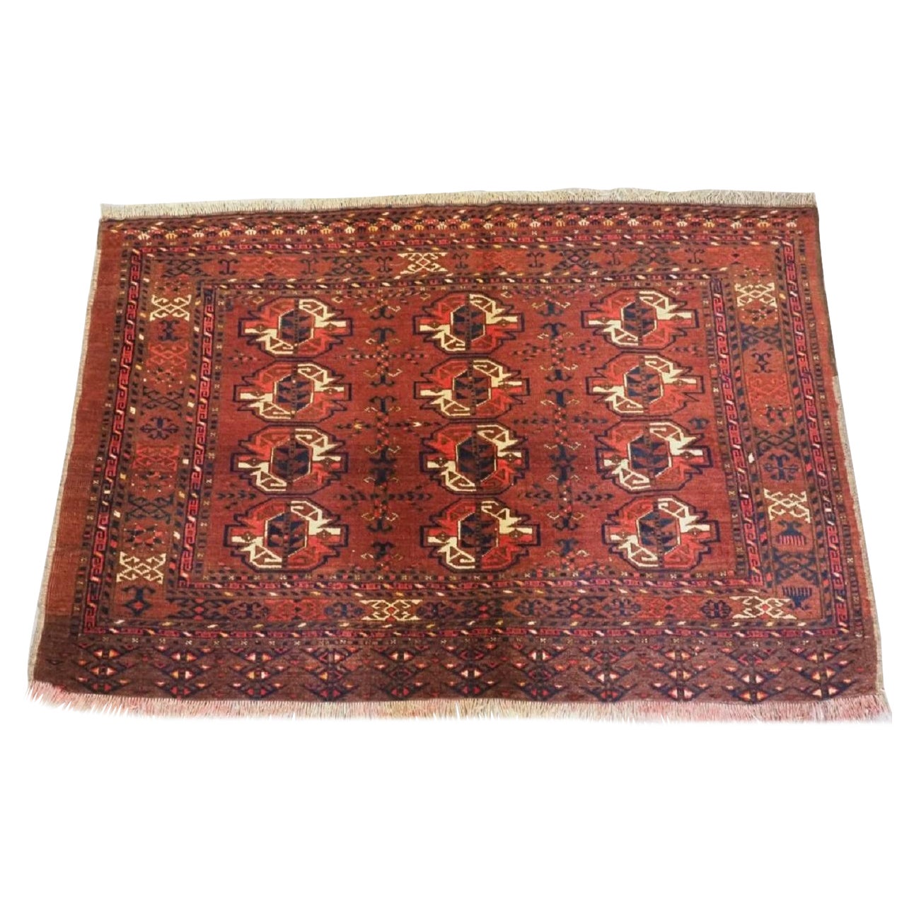 Antique Ersari Turkmen 12 Gul Chuval Face, Circa 1900