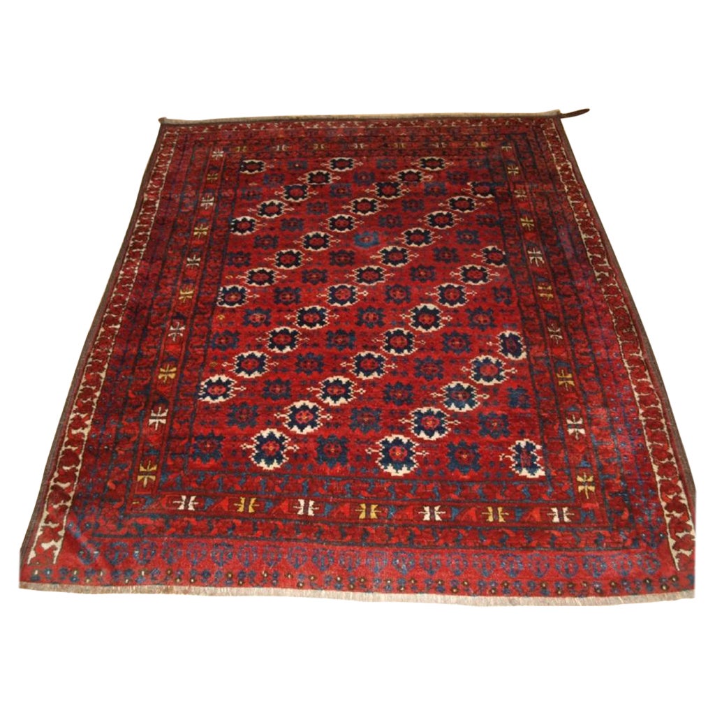 Antique Afghan Turkmen Ensi, Door Hanging Rug, Unusual Design, Circa 1900/20