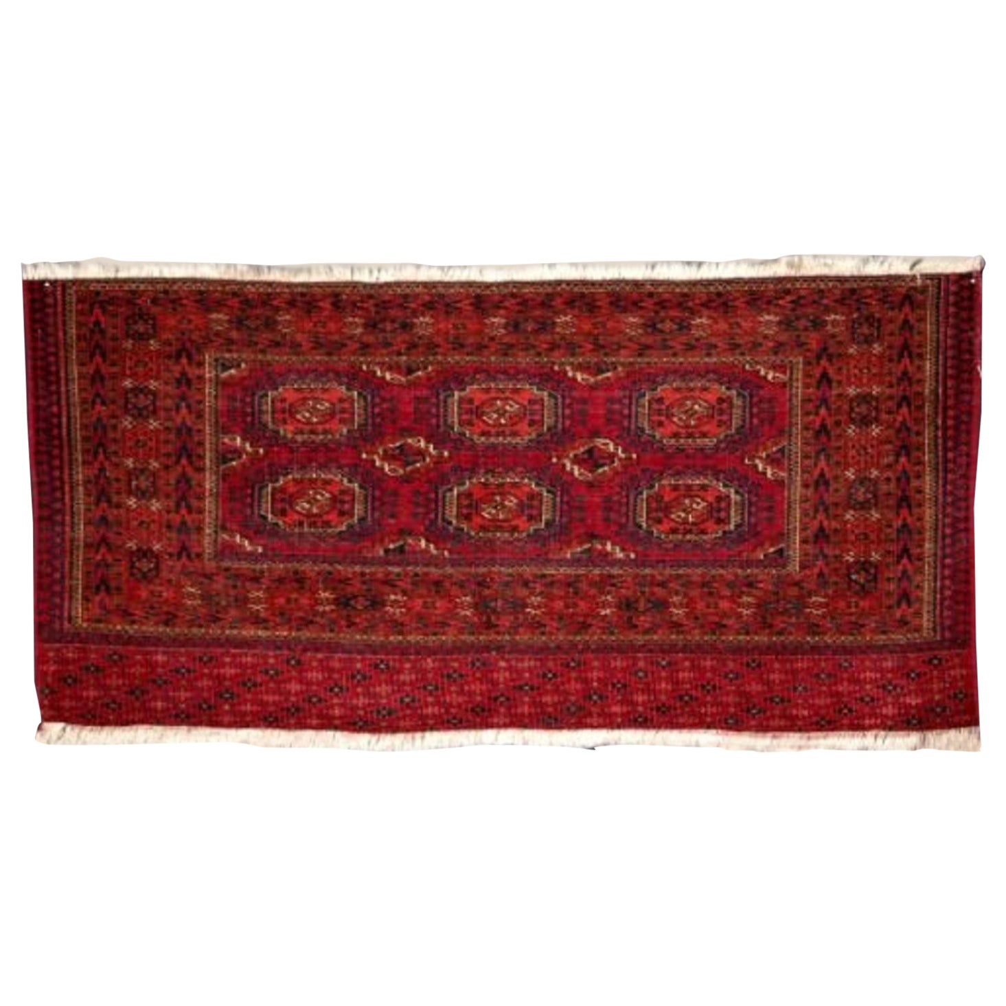 Antique Tekke Turkmen Chuval With Salor Design, Great Colour, Late 19th Century