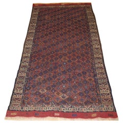 Antiguo Soumak Kilim kurdo de los kurdos de Quchan, circa 1900