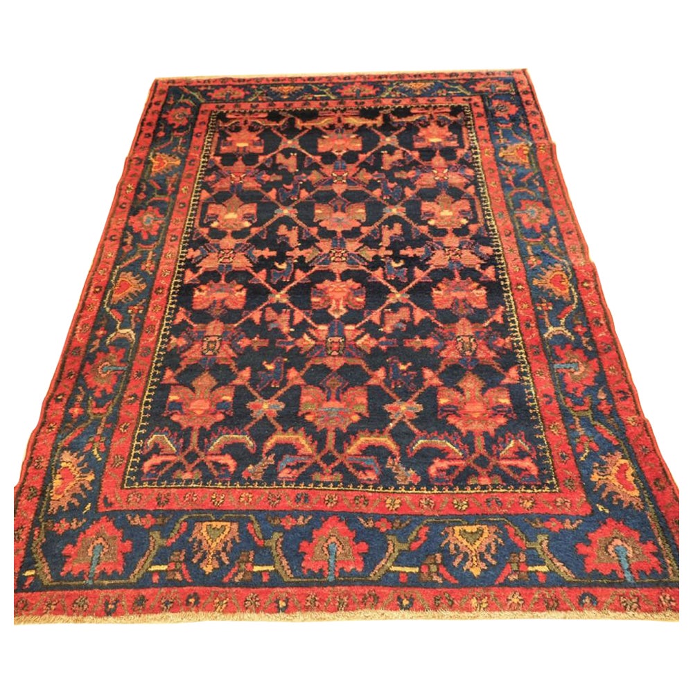 Antique Hamadan Region Borodjert Village Rug With Floral Design, Circa 1920