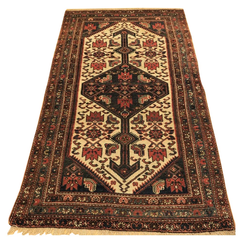 Antique Hamadan Region Village Rug, Kurdish Weavers, Circa 1920 For Sale