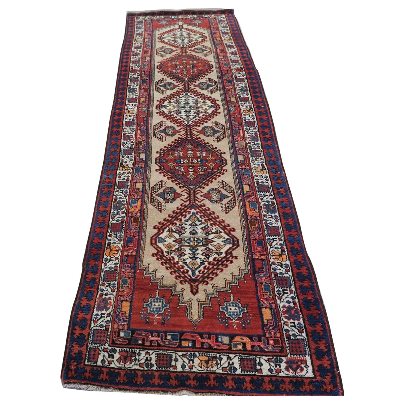 Antique Sarab Village Runner, Traditional Design, Circa 1920 For Sale