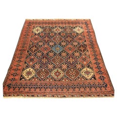Antique Afshar Tribal Small Size Rug with Fine Design, Circa 1900