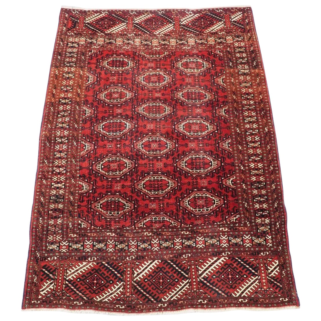 Old Yomut Turkmen Rug with Octagonal Gul Design, Circa 1920/30