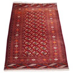 Old Tekke Turkmen Rug Rows of Small Animals, Circa 1920/30