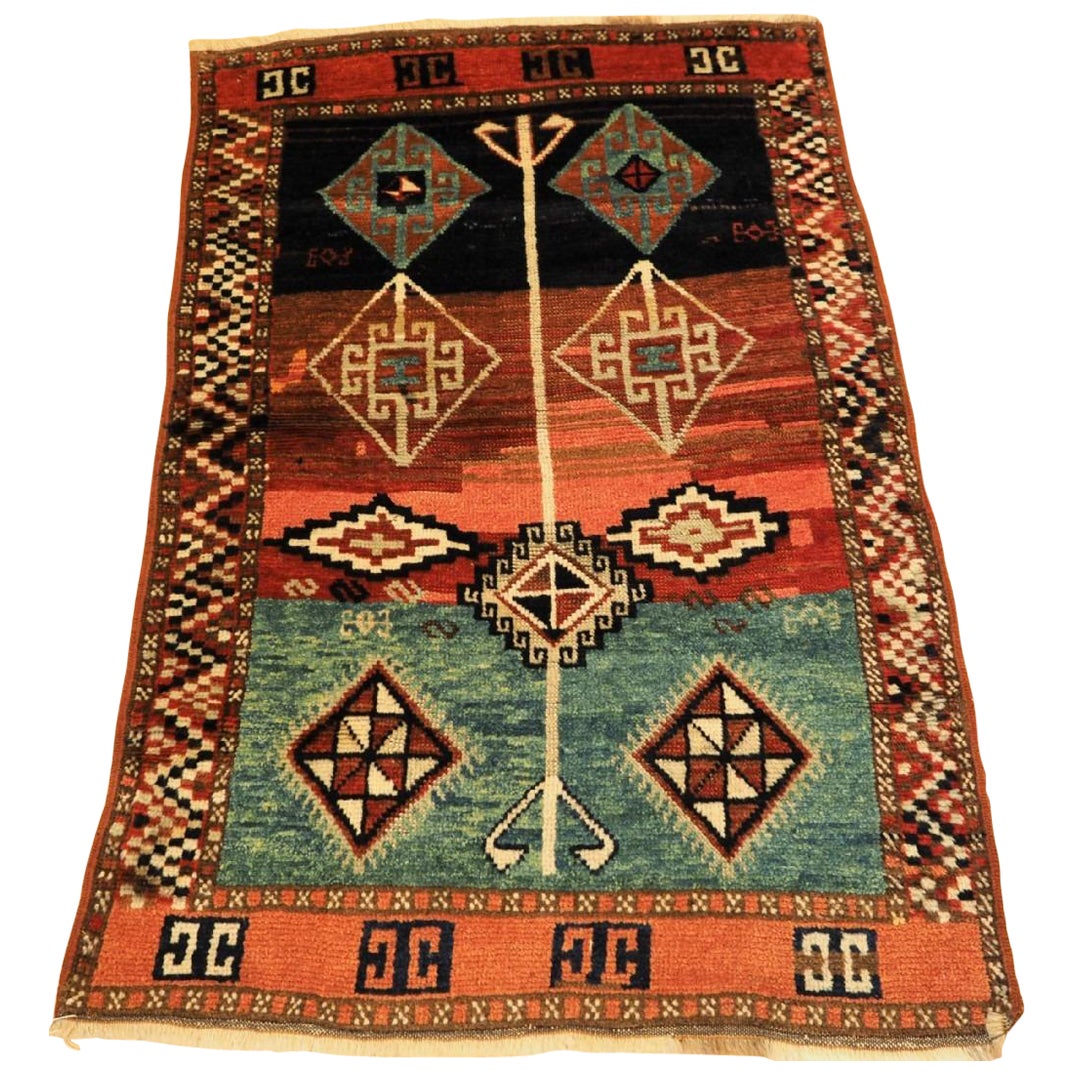 Antique Turkish Yuruk Rug of Smll Size and Charming Design, Circa 1900